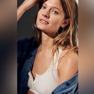 Madewell Women's White Ribbed Bralette NWOT
